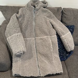JCrew Grey Teddy Sherpa Coat
